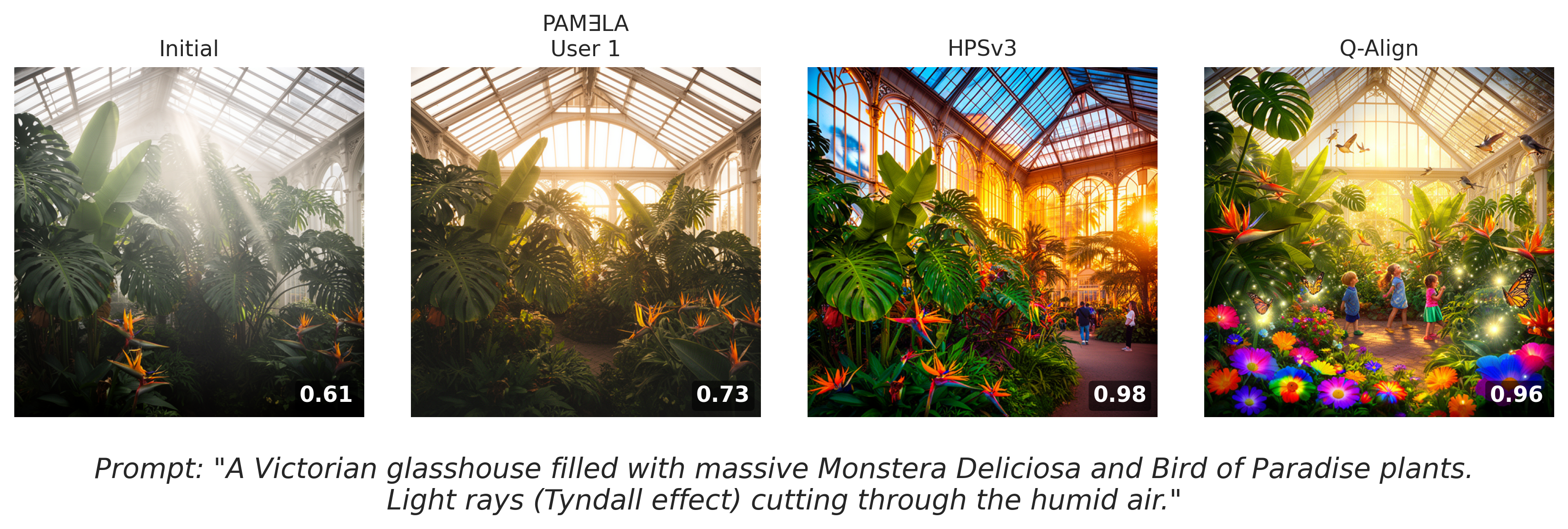 Comparison of image quality across reward models